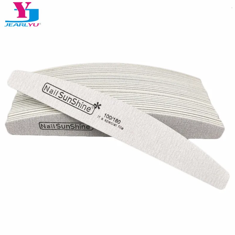 Nail Files 50 X Sunshine Strong Thick Wood Manicure Vijl 100180 Sandpaper s Buffs Buffing Grey Boat Care Tool 230214