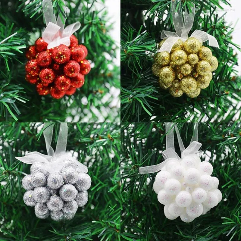 Décoration de fête Arbre de Noël Boules suspendues Ornements Décorations Matériau en mousse Cadeaux pour enfants 4 couleurs pour