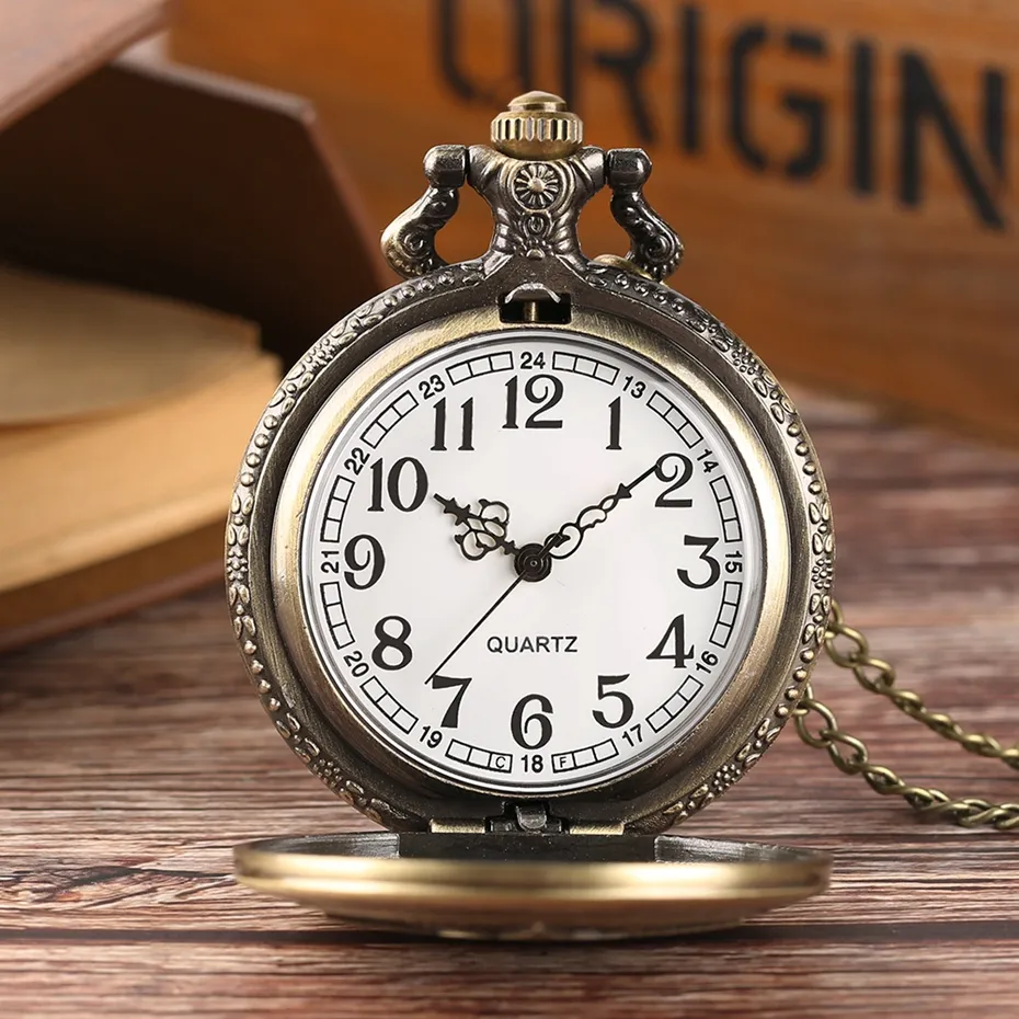 Antique Gifts Vintage Cow Cattle Farmer Pendant Cool Quartz Pocket Watch Men Women Round Necklace Chain Fob Clock Jewelry Watch 2018 (9)