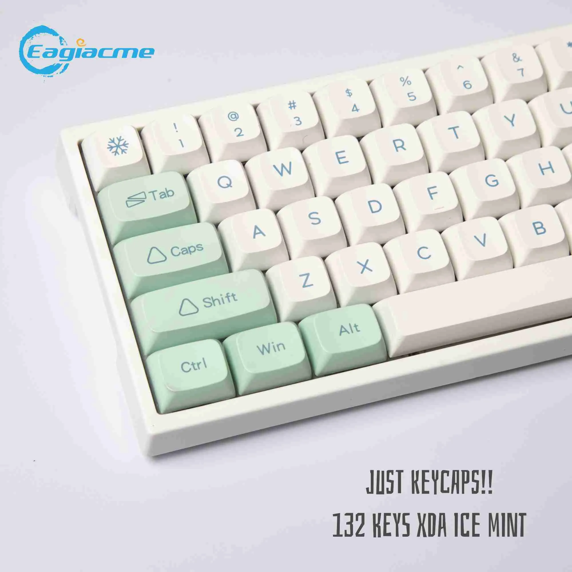 Клавиатуры XDA 132 Клавиши PBT Dye Sub Keycaps XDA Минималистский зеленый ледяной монетный двор для MX Mechange Mechanical Keyboard 68 84 89 980 104 Mayout T230215