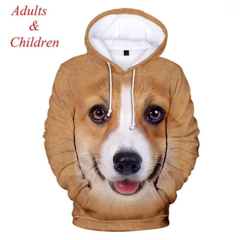 Felpe con cappuccio da uomo 3D Animal Texture Felpa con cappuccio per bambini moda Uomo e donna Autunno Inverno Cane Casual Pullover Felpa con cappuccio