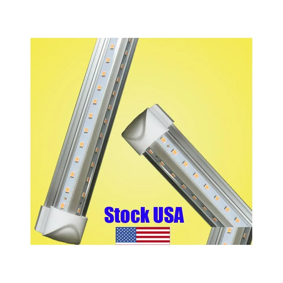 Tubes LED Super Bright en forme de V 4Ft 5Ft 6Ft 8Ft Lumière intégrée T8 pour l'éclairage de porte plus froide 22W AC Drop Delivery Lights Bbs Dhq0R