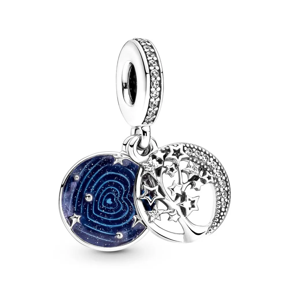 Vero argento sterling S925 Fashion Brand Astronauta Galaxy Ciondolo Charm Pandora Gioielli Fai da te Regalo di compleanno capodanno femminile