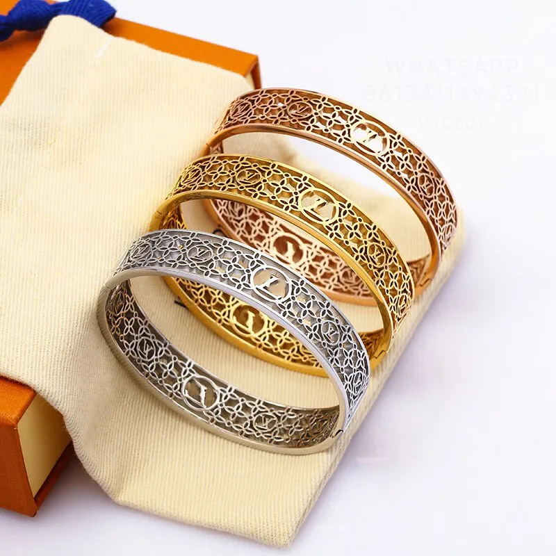 LW designer couple bracelet pour femme gravé bracelet pour homme Vintage marque de mode designer plus haute qualité cadeau exquis avec boîte 030