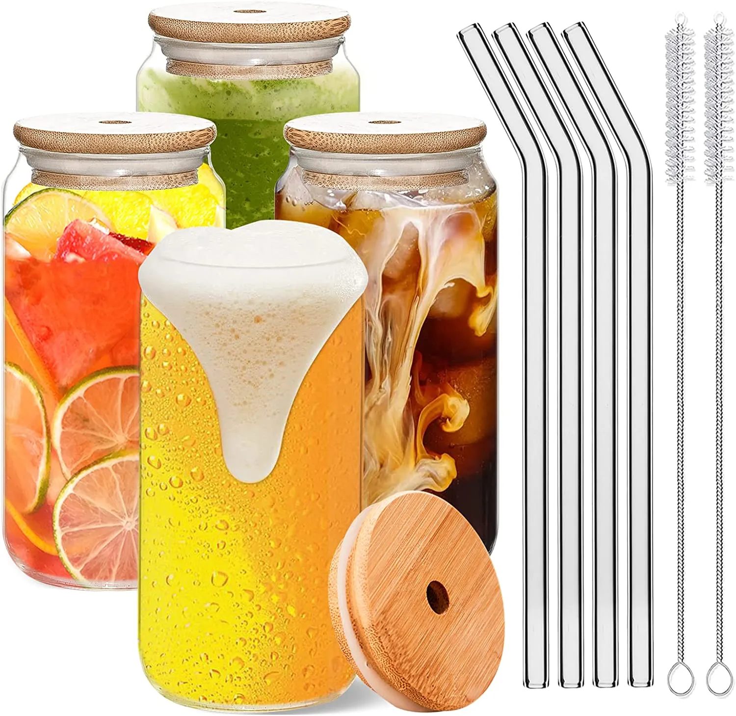 Tasse en verre réutilisable, paille, Coke, eau, jus, bière, lait, café, verres, accessoires de cuisine