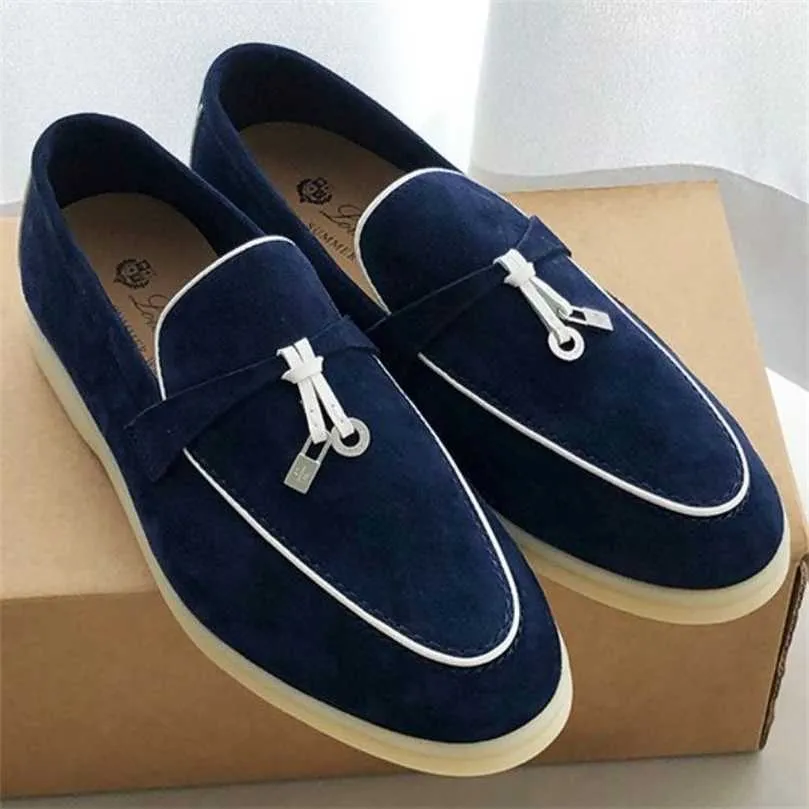 Loropiana desiner schoenen online origineel kanaal Italiaanse p kasjmier suede franjes loafers lederen plat comfortabel zacht lederen casual schoenen damesif55