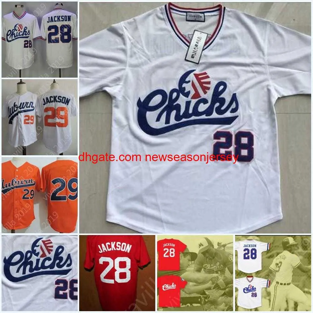 Bo Jackson #28 Bo Jackson # 29 Chicks Movie Baseball Jersey America All Stitched White Red Orange S-3XL High Quality