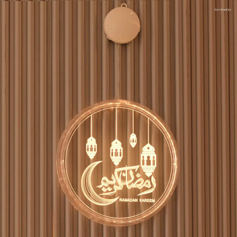 Corde Eid Adha Ramadan Decor Moon Night Regali Islam musulmano Mubarak Holiday Party Light Home Wall Window Pendant Table Ornaments