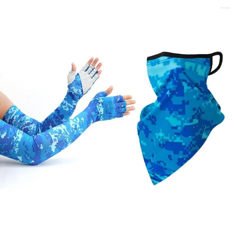 Ginocchiere Raffreddamento Braccio Manicotti Copertura Sport Corsa Protezione solare UV Outdoor Uomo Donna Pesca Ciclismo Bandana Triangolo Sciarpa Scaldacollo