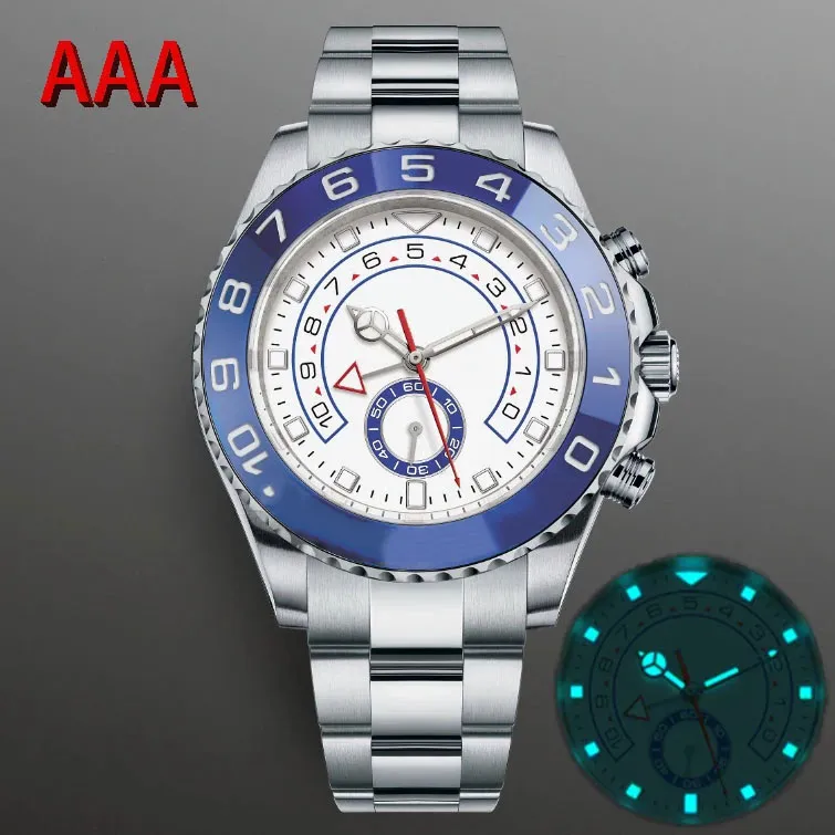 AAA 44mm Heren Luxe Blauw Keramisch Jacht Horloge Master Automatische Mechanische Beweging Saffier Mannelijke Klok Watches-RLX