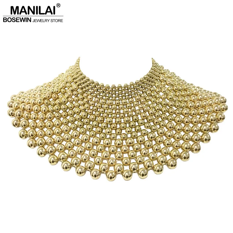 Colliers de perles MANILAI Marque Indienne Bijoux À La Main Perlé Déclaration Colliers Pour Femmes Collier Perles Ras Du Cou Maxi Collier Robe De Mariée 230214