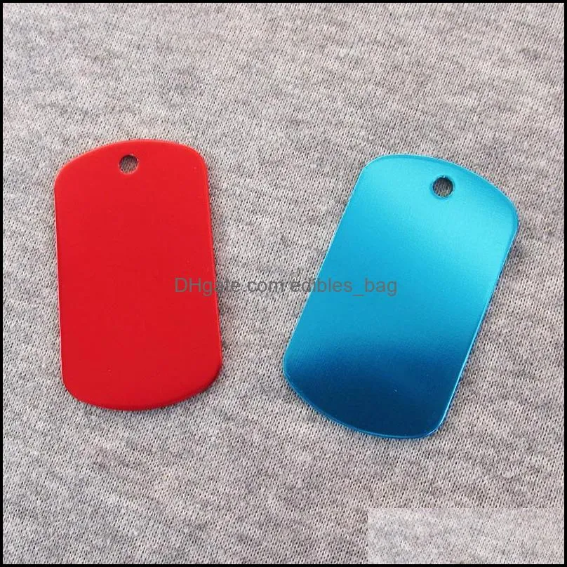 Dog Tag Id Card 100Pcs Lot Aluminum Alloy Military Army Tags Blank And Laser Engravable Pet Fashion Men Pendants Drop Delivery Hom242l
