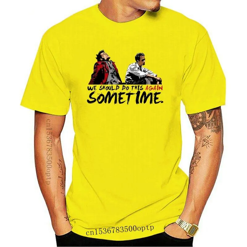 Men's T Shirts Fight Club Brad PiDavid Fincher Shirt 5 Short Sleeve Cotton T-shirt Women And Men