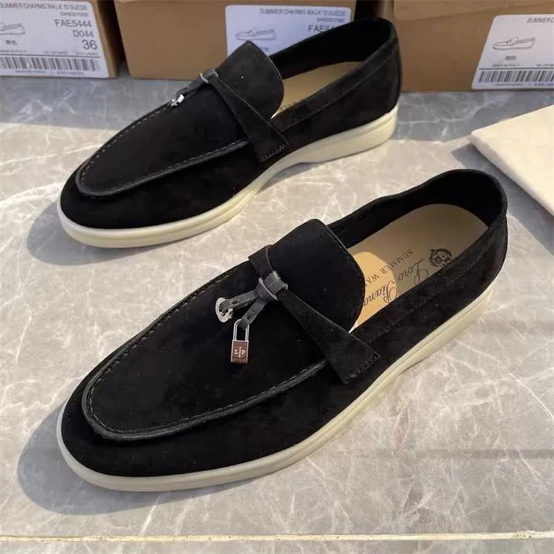 Desiner Loropiana schoenen online LP lefu schoenen dames zomerschoenen dragen luie schoenen Britse stijl echte lederen retro erwten schoenen dames single schoenen comfort flats