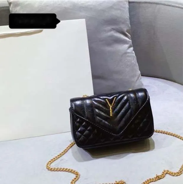 Bolso de hombro de moda para mujer, bolso de cuero auténtico con textura acolchada negra de diseñador, bolso con solapa frontal de cuatro botones y cordón fijo