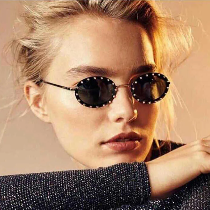 선글라스 2019 선글라스의 크리스탈 여성 빈티지 브랜드 디자이너 다이아몬드 라운드 태양 안경 여성 오큘 로스 핑크색 보라색 안경 UV400 G230214