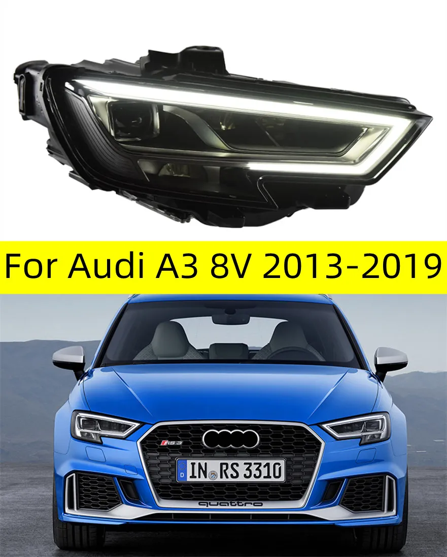 رأس السيارة لـ Audi A3 LED المصباح الأمامي 20 13-20 19 A3 8V HEAD LAMP Lens Drl Light Light