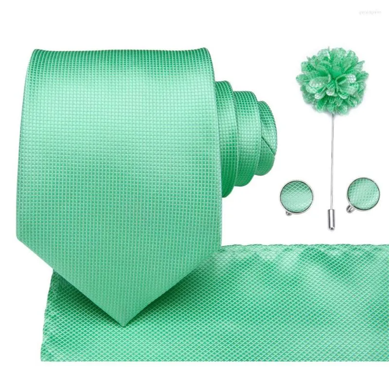Bow Ties CX-371 Fashion Green Nathtie för män Hanky ​​slips Set Grass Neck Gravata Wedding Social Party Accessories