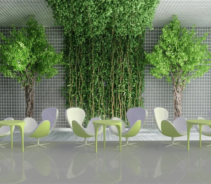 Wallpapers Home Improvement Custom Wallpaper For Walls Green Plants 3d Living Room Background Modern