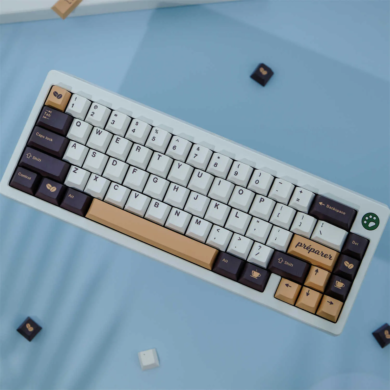 Claviers 129 touches/ensemble GMK café Keycap Cherry profil PBT colorant-Sublimation Keycap pour MX Switch 60% 80% disposition clavier mécanique T230215