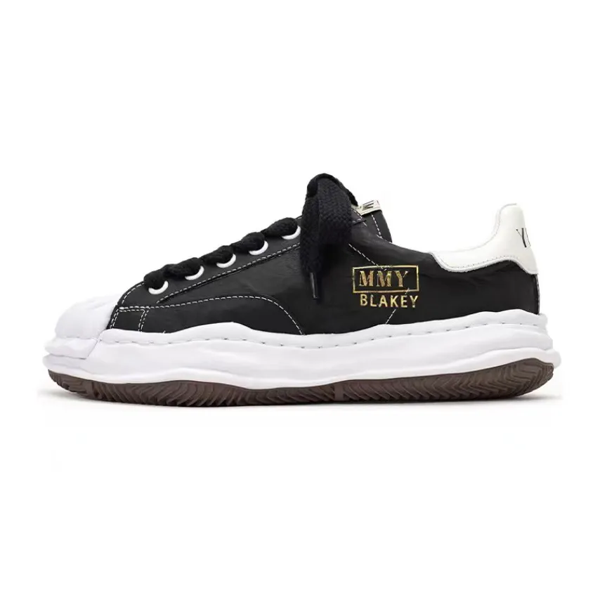 Lederen Canvas Casual Schoenen Heren Dames Veterbare Ronde Teen - Main Image