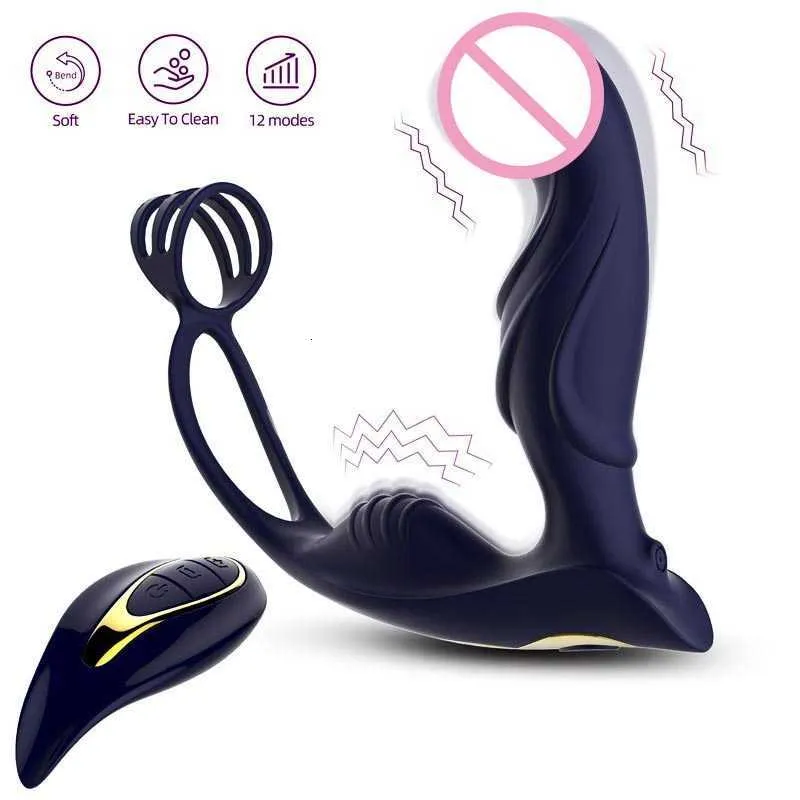 Massaggiatore giocattolo del sesso Annale Barella per pene più completa Butt Accessori uomo Controller Anello ignifugo Plug Donna Vibratore Figa 0202