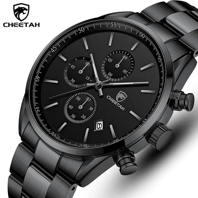 Wristwatches CHEETAH Watches for Men Top Brand Luxury Fashion Business Quartz Mens Wristwatch Stainless Steel Waterproof Sports Clock 230215