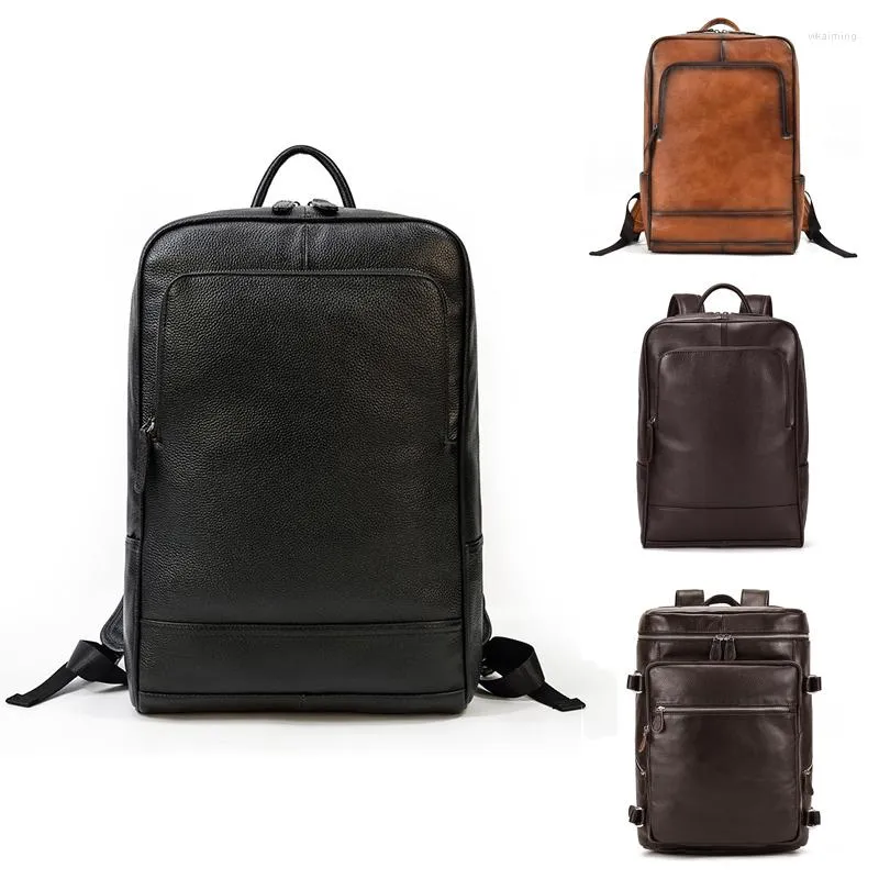 Backpack Eu Us Style Men's Genuine Leather Cowhide A4 Schoolbag Travel Commerce Computer Bag Commuting