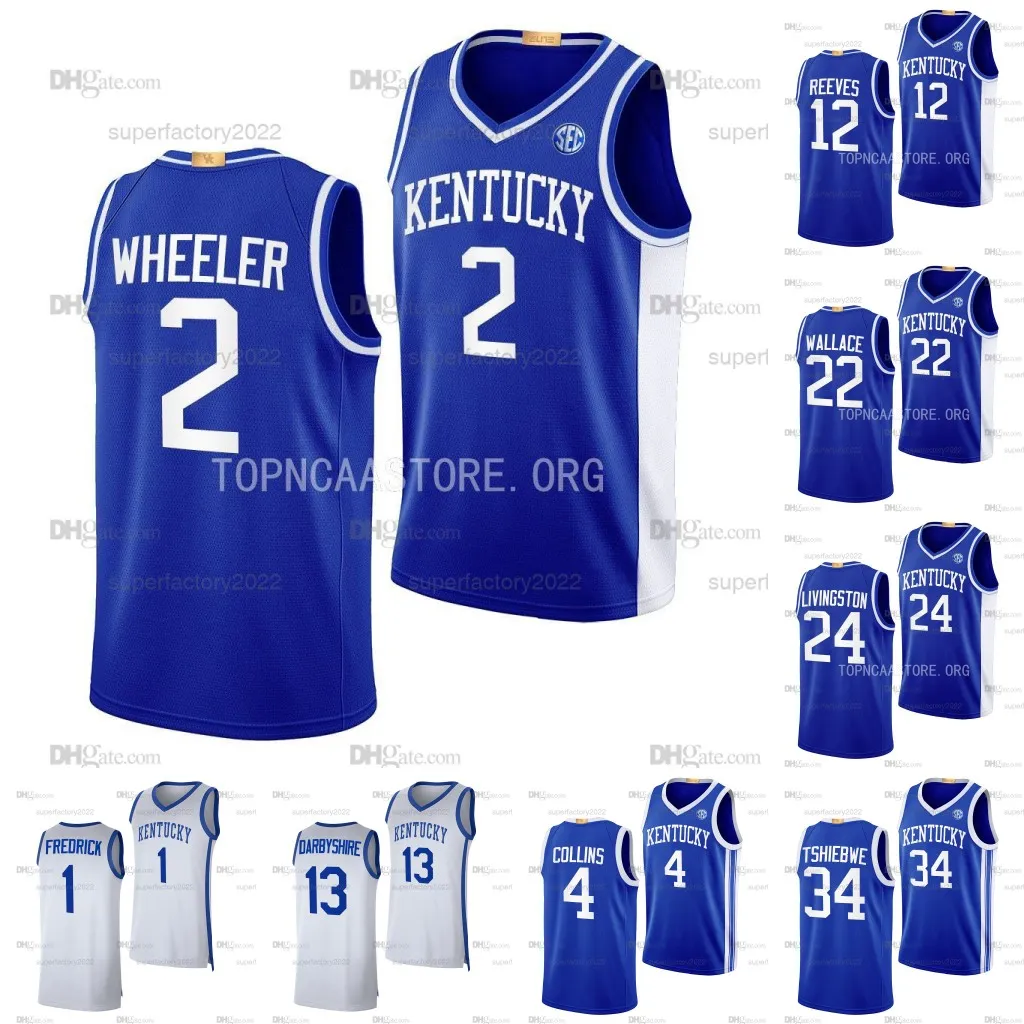 Ncaa Kentucky College basketbalshirts Oscar Tshiebwe Jacob Toppin Cj 1 Fredrick Sahvir Wheeler Antonio Reeves Cason Wallace Chris