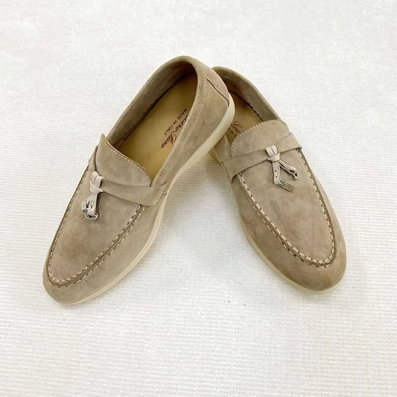 Desiner loropiana ayakkabıları çevrimiçi lp deri yumuşak kaslı yumuşak yüz loafers Kadın İlkbahar ve Sonbahar Düz-Sole İngiliz büyük boy kadın ayakkabıları bir ayak daha tembel ayakkabı ile