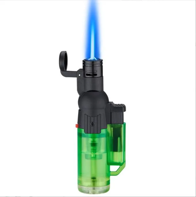 Latest Plastic Torches torch Jet lighter With Adjustable Head Windproof Butane flame Refillable Micro Culinary Cigarette lighters Cigar igniter 3 colors