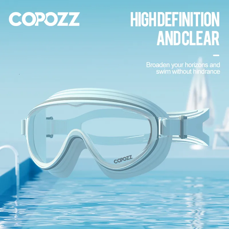 goggles Lunettes de natation à grande monture lunettes de natation à trois couches lunettes de natation imperméables antidérapantes lunettes antibuée adultes lunettes de natation unisexe 230215