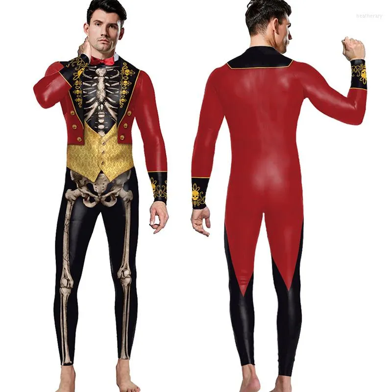 Scene Wear Men 3D Printing Long Sleeve Bodysuit Zentai Catsuit Cosplay Costume Nightclub DJ Jumpsuit Halloween Festival Outfits DN12802