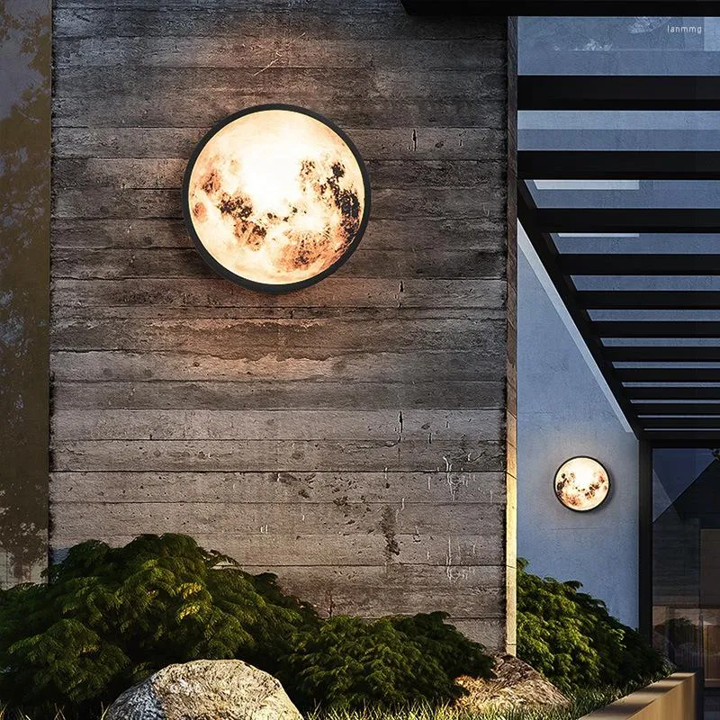 Applique murale moderne 12W lumière LED appliques extérieures puissante cour rue lune étanche IP65 porche éclairage de jardin