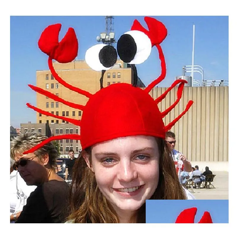 Autres fournitures de fête festive Chapeau de crabe rouge Enfants Adt Lobster Festival Props Company Coiffe drôle Noël Y34 Drop Delivery Dhbuu