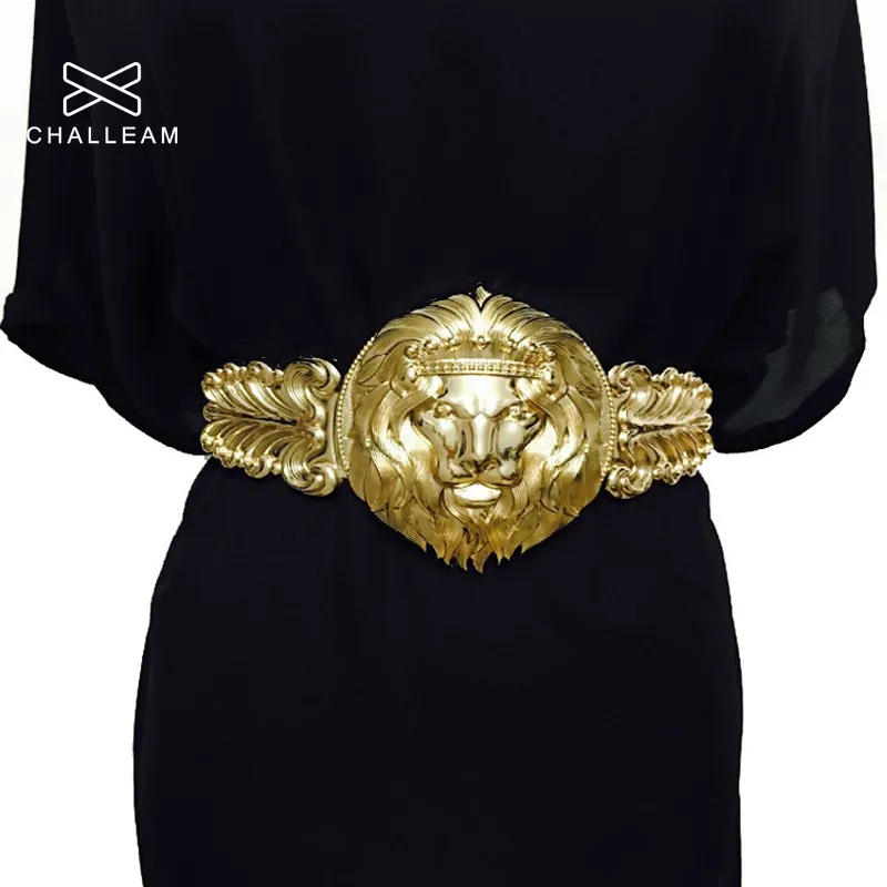 Belts Golden Waist Belts Fashion Women's Metal Wide Waistband Female Luxury Brand Designer Ladies Elastic Belt For Dress 108 230214