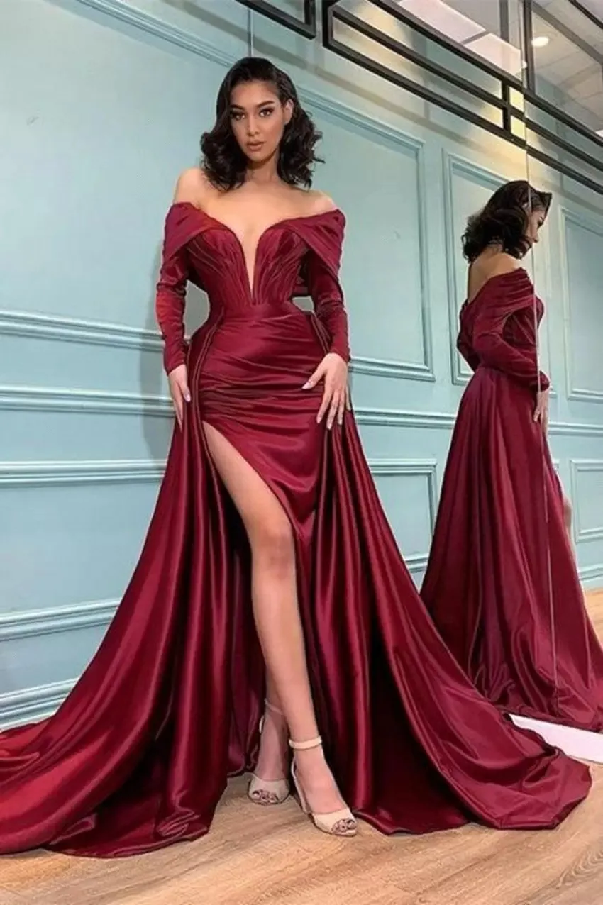 Luxury Fuchsia Beaded Mermiad Prom Gorgeous Evening Gowns With High Neck  And Long Sleeves, Featuring A Sweep Train And Plus Size Option From  Verycute, $61.85 | DHgate.Com