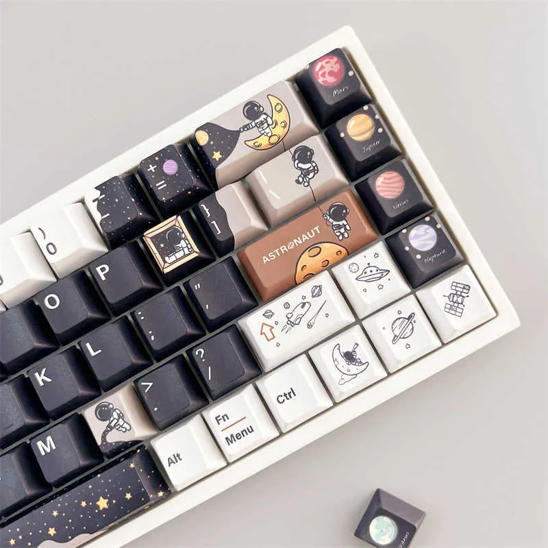 لوحات مفاتيح Astronaut 3.0 PBT Keycaps تخصيص لوحة مفاتيح لوحة مفاتيح ميكانيكية Caps Cherry Profile 61 64 68 84 87 980 KEYS SET FLAIN T230215