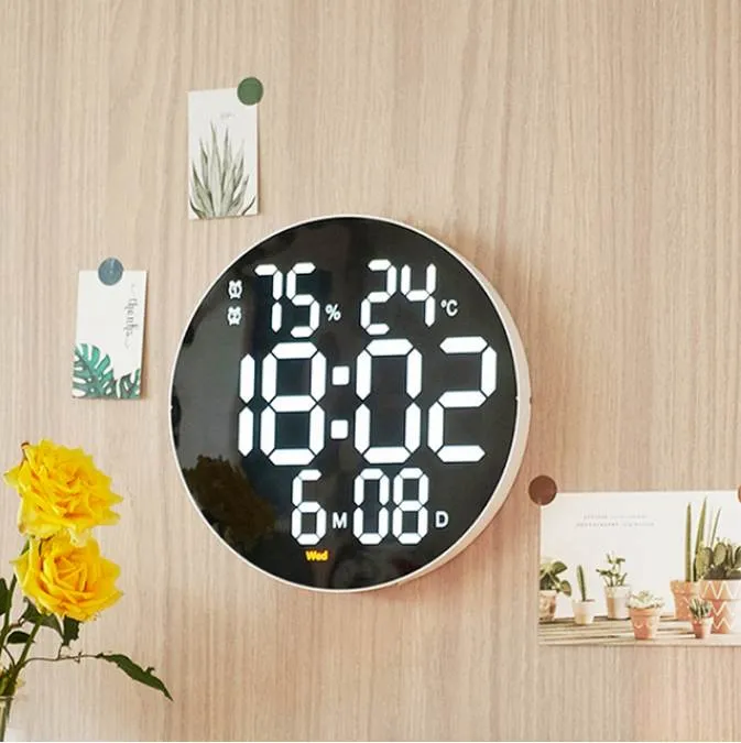 Reloj De Pared Digital Grande LED De 10 Pulgadas, Reloj