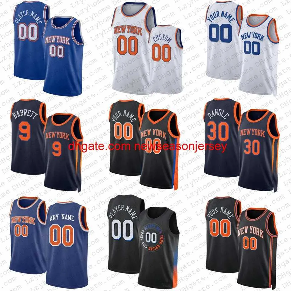 RJ Barrett Jalen Brunson Julius Randle Custom Basketball Jersey Obi Toppin Knick Evan Fournick Rose Immanuel Quickley