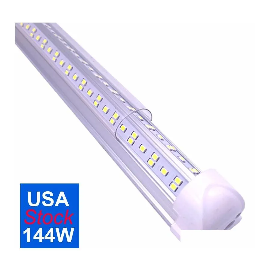 Tubi a led luci a tubo T8 integrate per negozio che collega a forma di V 6 file 72W 144W bianco super luminoso 6500K Ac85277V 8 piedi 96 in Coole Dhbdi