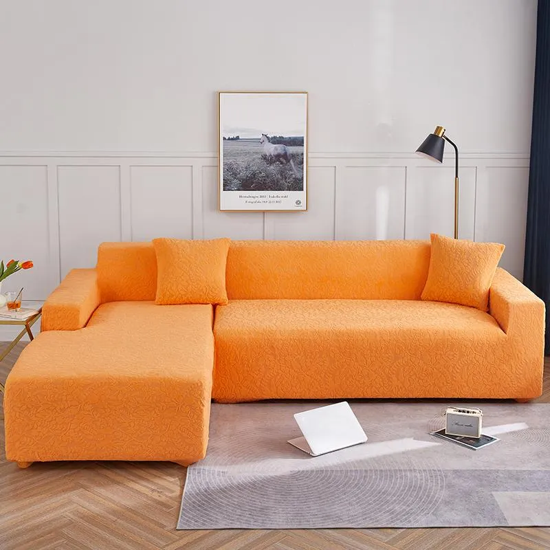 Krzesło obejmują wodoodporne Jacquard Plain Sofa Cover Elastic do salonu 3 -osobowa kanapa szezlata fonda slipcover 2023 luksus