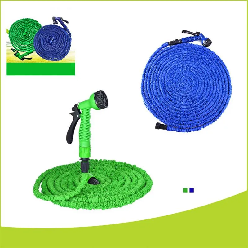 Équipements d'arrosage 25FT-150FT Tuyau De Jardin Extensible Magique Flexible Eau EU Tuyaux En Plastique Tuyau Avec Pistolet