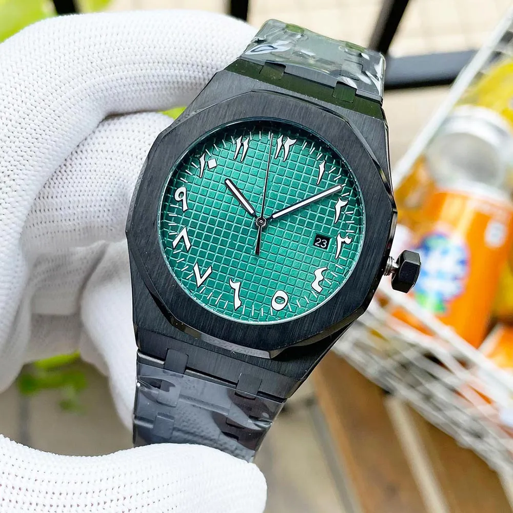 Мужские часы с арабским циферблатом, автоматические механические дизайнерские часы, 41 мм, водонепроницаемый сапфировый деловой браслет, Montre de Luxe, подарки для мужчин