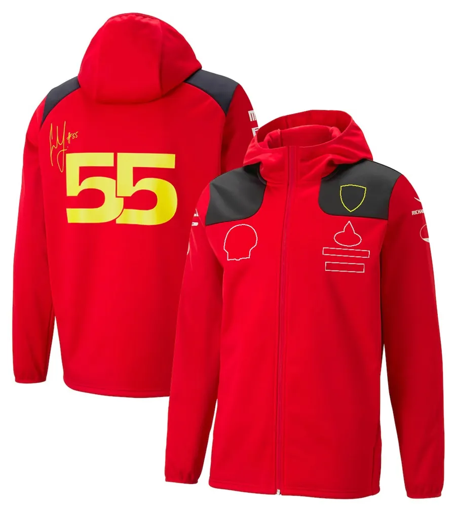 Primavera e autunno Nuova F1 Giacca F1 2023 Formula 1 Abito da corsa Team Cappuccia con cappuccio con cerniera piena con cappuccio con cappuccio con cappuccio per uomo Portiera W30