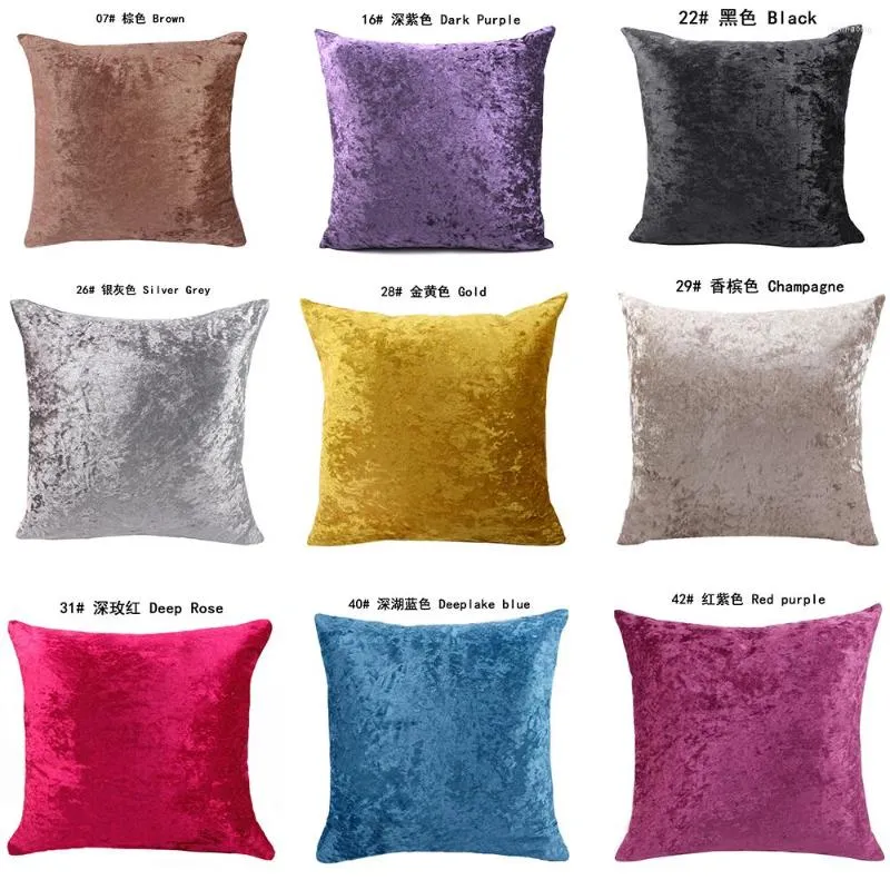 Pillow Ice Silver Velvet Solid Colorr Luxury Pillowcase Home Decor For Living Room Sofa Custom Throw 40/45/50/60