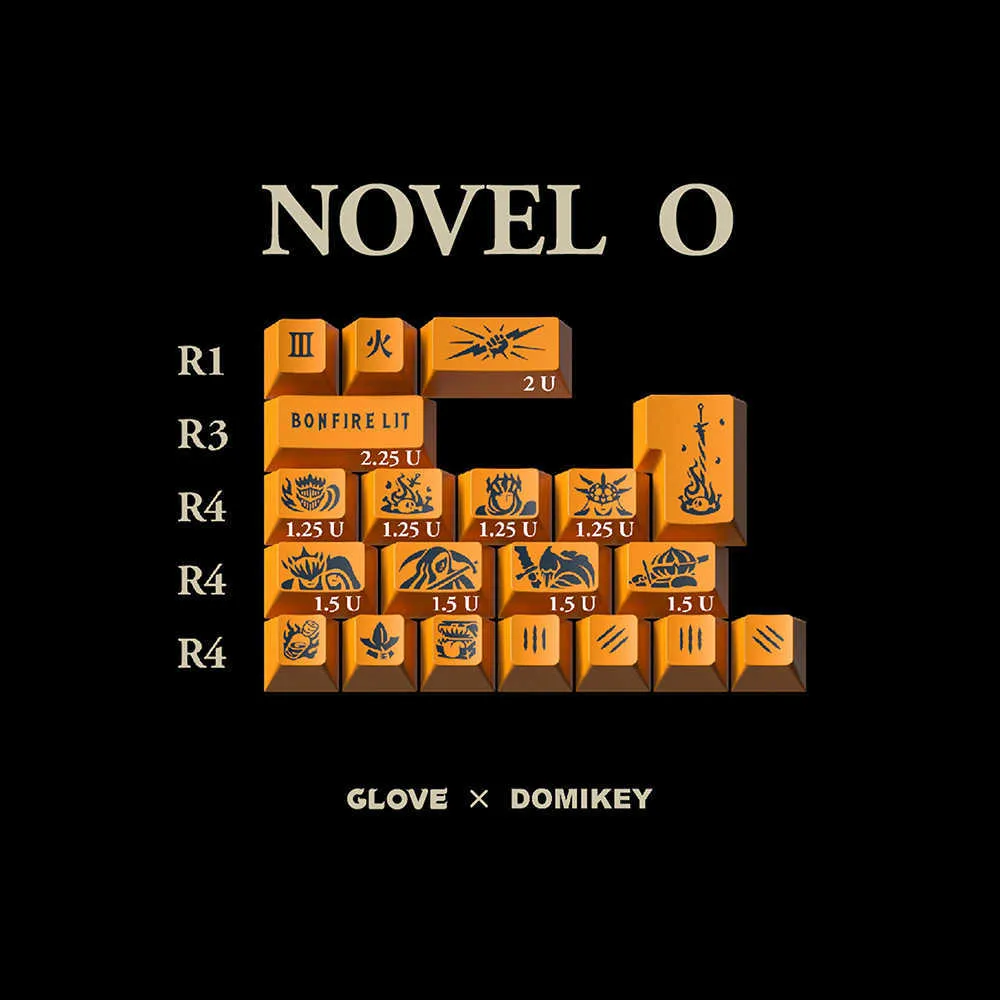 Keyboards Glove X Domikey Cherry Link Fire ABS Doubleshot Keycap