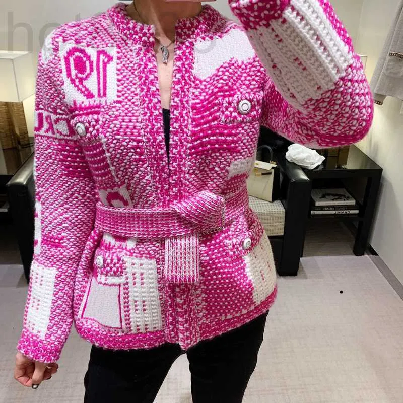 Kvinnors tröjor Designer Wool Autumn Winter Elegent Classic Knitted Cardigan tröja för Woman Clothing Street Wear L2CN
