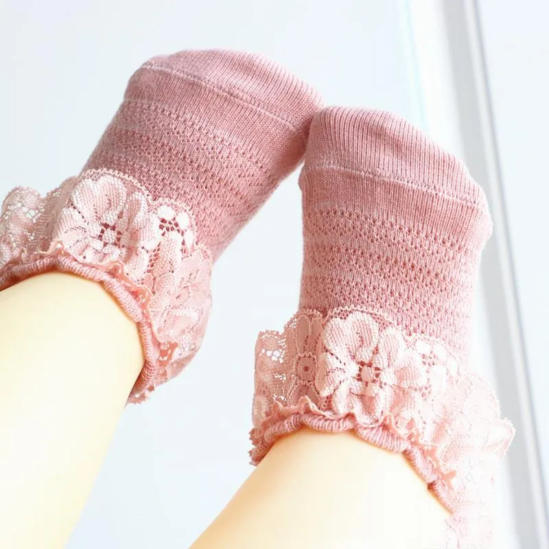 Socks Princess Baby Lace Flower Summer Thin Kids Girl Short Breathable Solid Color Born Infant Toddler
