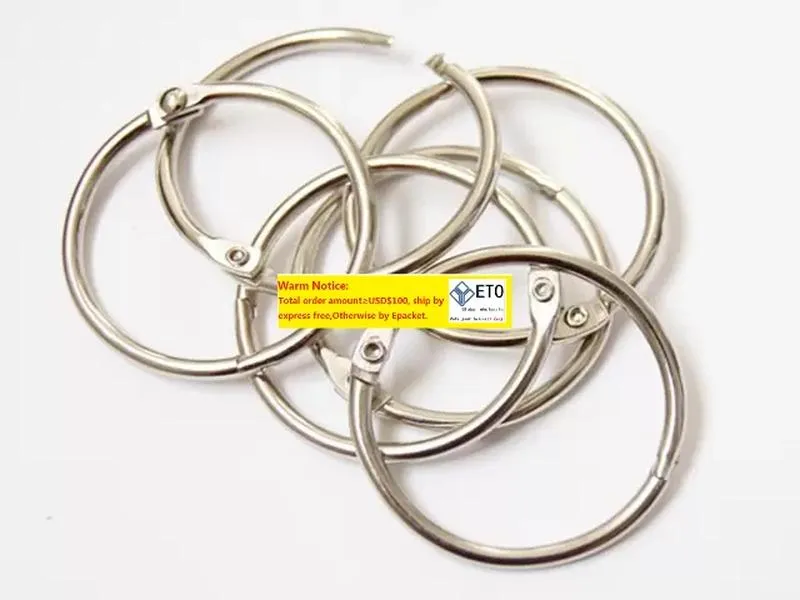 1000pcslot 50 мм книжного обручающего кольца связующее кольцо Слубее листовое кольцо DIY Keyring